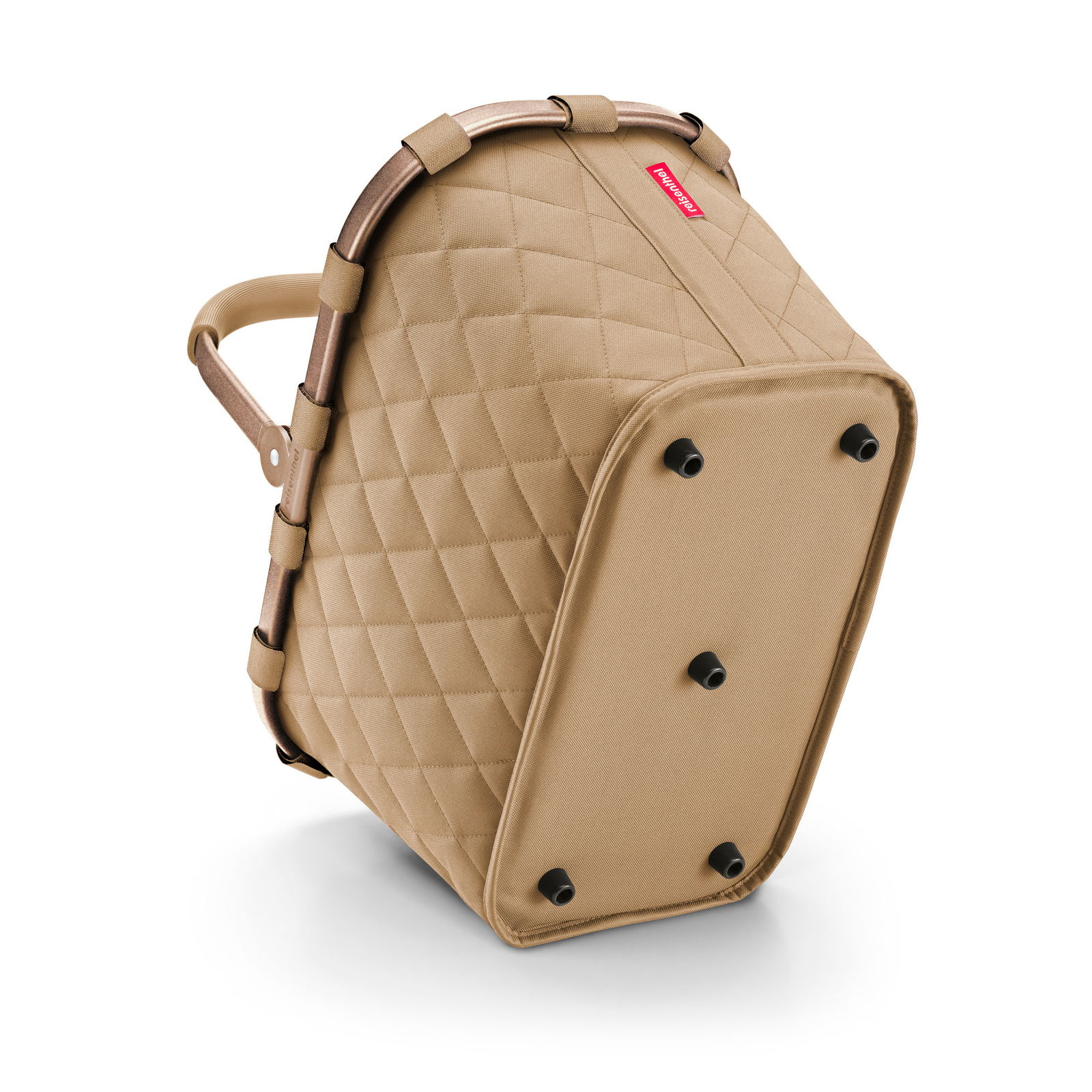 Carrybag Rhombus Ginger in Seitenansicht mit gestepptem Design und stabilen Standfüßen.