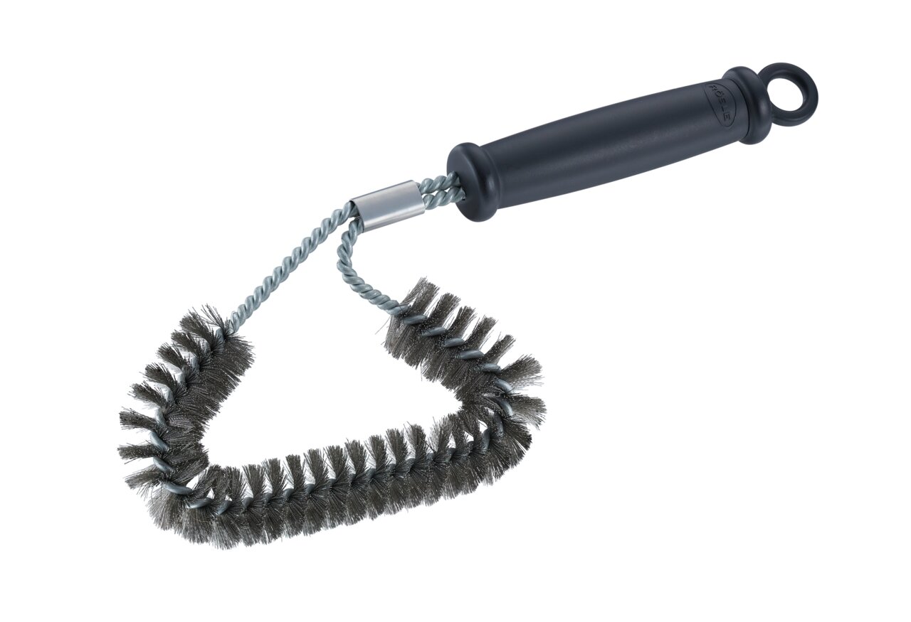 Winkel Reinigungsbürste GapX mit schwarzem Griff und gebogenem Bürstenkopf, seitliche Perspektive