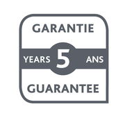 5 Jahre Garantie-Logo in einer quadratischen Form, Vorderansicht