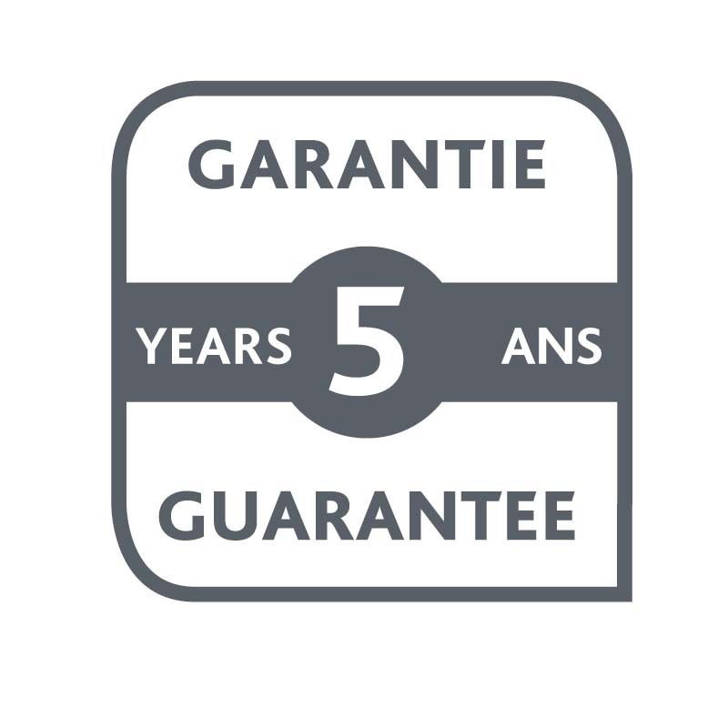5 Jahre Garantie-Logo in einer quadratischen Form, Vorderansicht