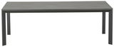 Moderner rechteckiger Gartentisch in Grau aus der Frontalperspektive