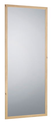 Rechteckiger Spiegel mit Holzrahmen, seitliche Perspektive