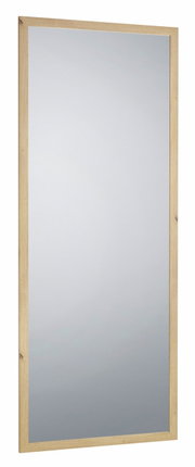 Rechteckiger Spiegel mit Holzrahmen, seitliche Perspektive