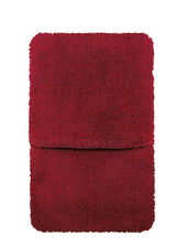 Rotes Badteppich Set, 2-teilig, aus der Vogelperspektive fotografiert