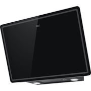 Schwarze Kopffrei-Haube mit modernem Design, seitliche Perspektive