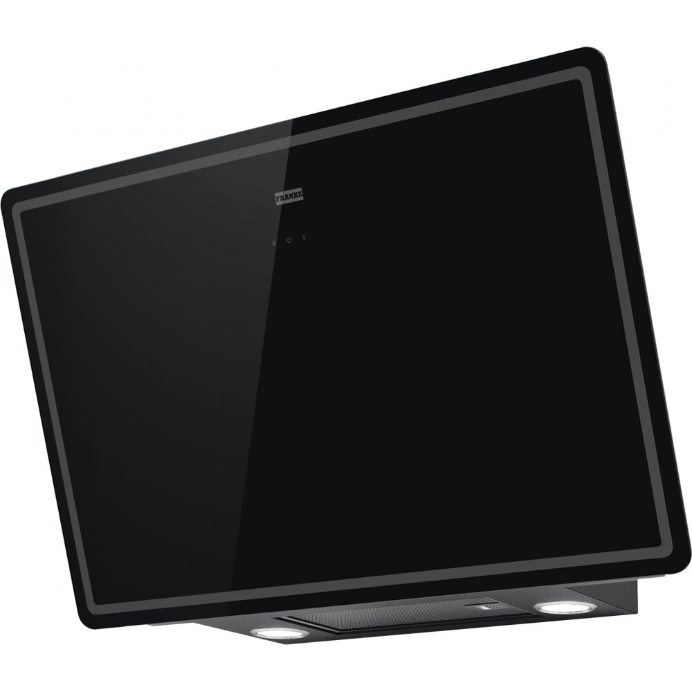 Schwarze Kopffrei-Haube mit modernem Design, seitliche Perspektive