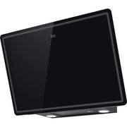 Schwarze Kopffrei-Haube mit modernem Design, seitliche Perspektive