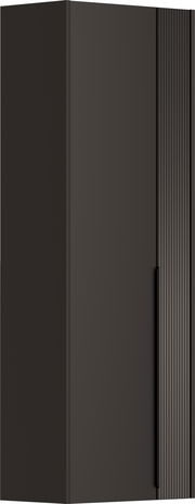 Moderner Hängegarderobenschrank in dunklem Design, seitliche Perspektive