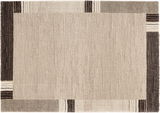 Frisé-Teppich in Beige mit geometrischem Muster, Draufsicht