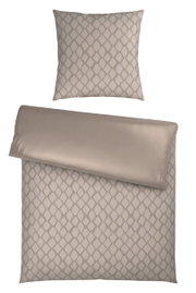 Wendebettwäsche-Set mit geometrischem Muster in Beige, Draufsicht