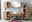 Moderner Badezimmer-Unterschrank aus Holz mit Waschbecken, frontal fotografiert.