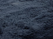 Nahaufnahme eines dunkelgrauen Fellteppichs mit weicher, flauschiger Textur.