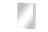 Spiegelschrank in seitlicher Perspektive mit schlichtem, modernem Design.