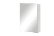 Spiegelschrank in seitlicher Perspektive mit schlichtem, modernem Design.