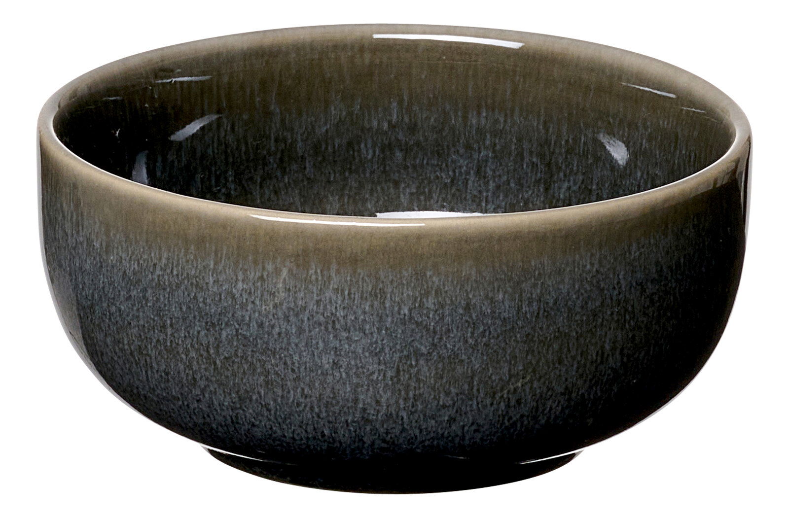 Müslischale aus Keramik in dunklem Farbverlauf, seitliche Perspektive