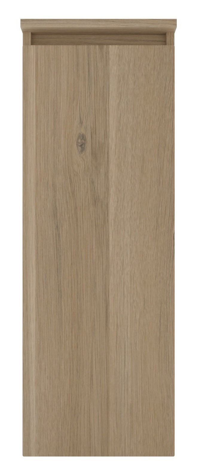 Frontansicht eines Highboards mit Holzoptik und klarer Maserung.