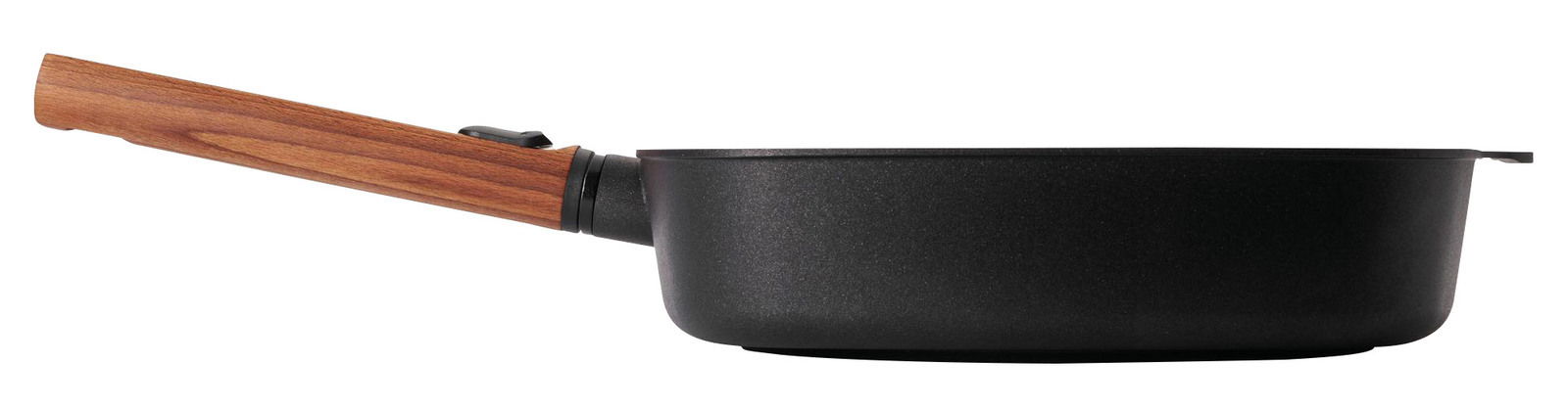 Woll Guss-Viereckpfanne ECO LOGIC QXR Gusseiserne Viereckpfanne 28x28cm mit Holzgriff, Seitenansicht