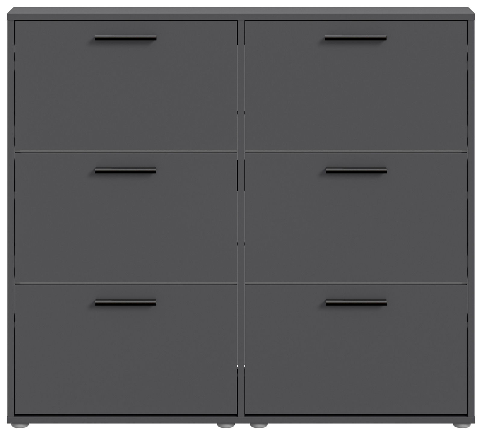 Schuhkipper mit sechs Fächern in dunklem Design, frontale Ansicht