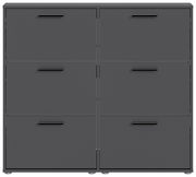 Schuhkipper mit sechs Fächern in dunklem Design, frontale Ansicht