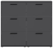 Schuhkipper mit sechs Fächern in dunklem Design, frontale Ansicht