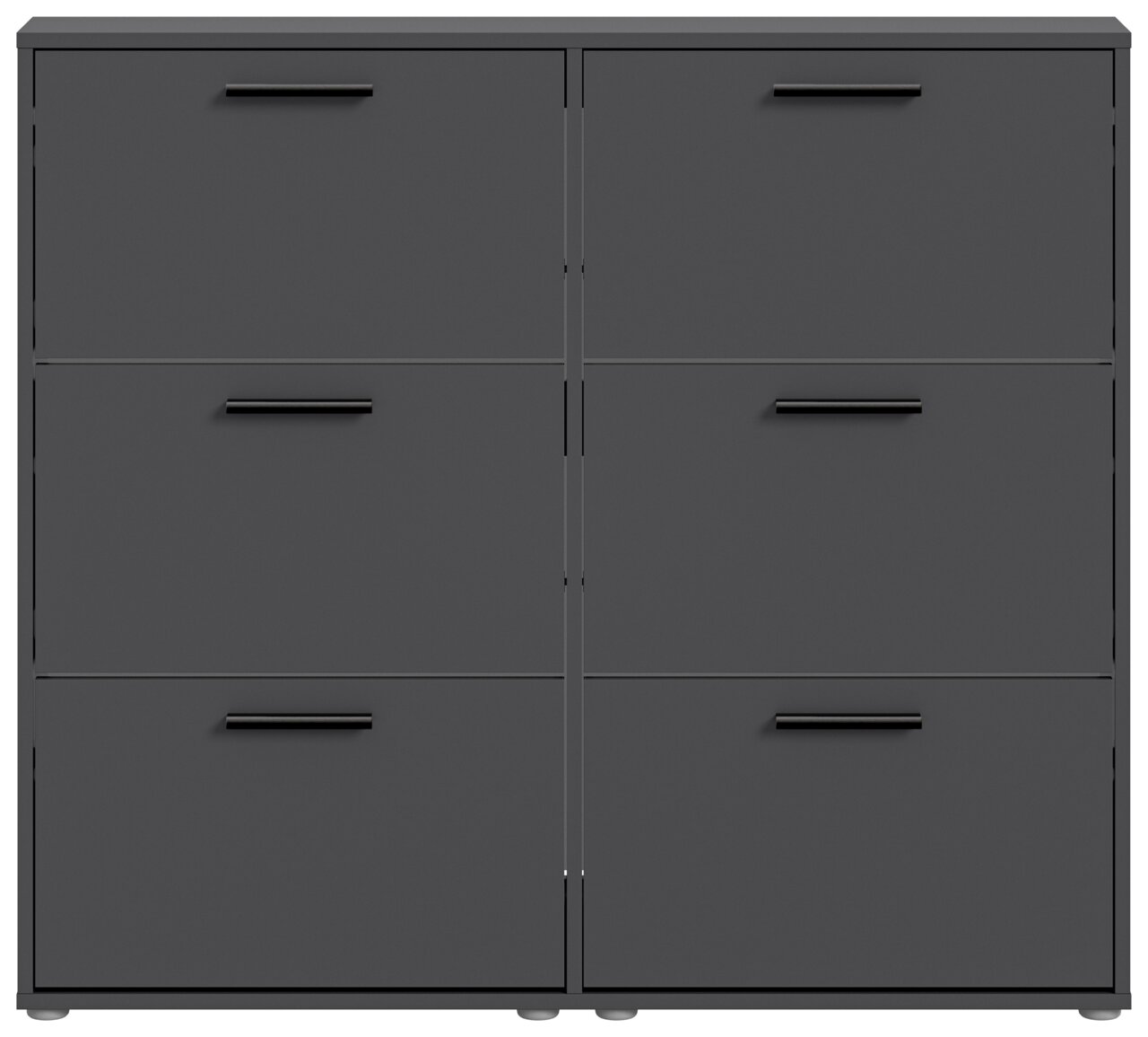 Schuhkipper mit sechs Fächern in dunklem Design, frontale Ansicht