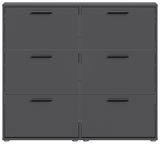 Schuhkipper mit sechs Fächern in dunklem Design, frontale Ansicht