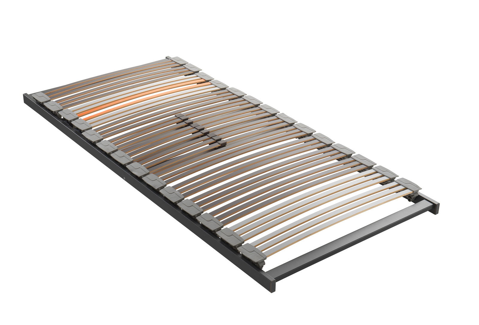 Dieter Knoll Federholzrahmen TRIO S ASTI Federholzrahmen TRIO S in schräger Perspektive, zeigt flexible Holzlatten und stabile Rahmenkonstruktion.