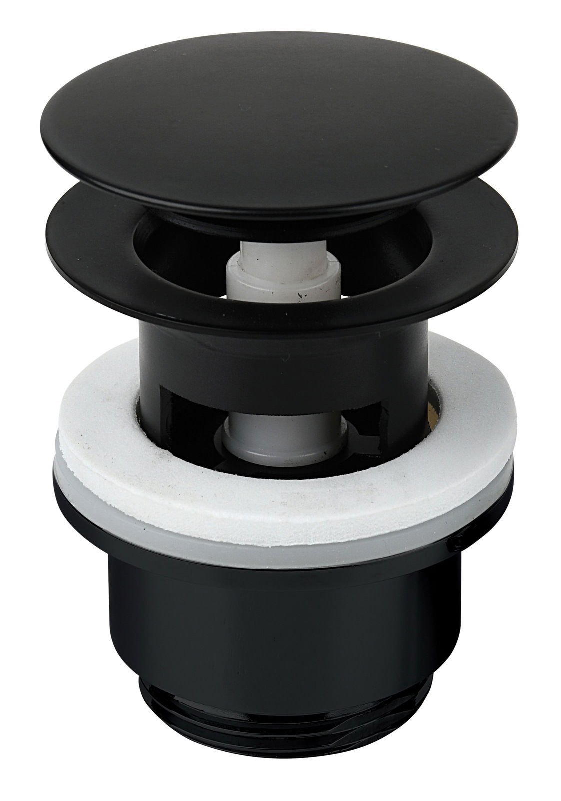 Damixa Ablaufgarnitur SILHOUET Schwarze Ablaufgarnitur aus Kunststoff, seitliche Perspektive