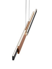 Moderne Pendelleuchte in geometrischem Design, seitliche Perspektive