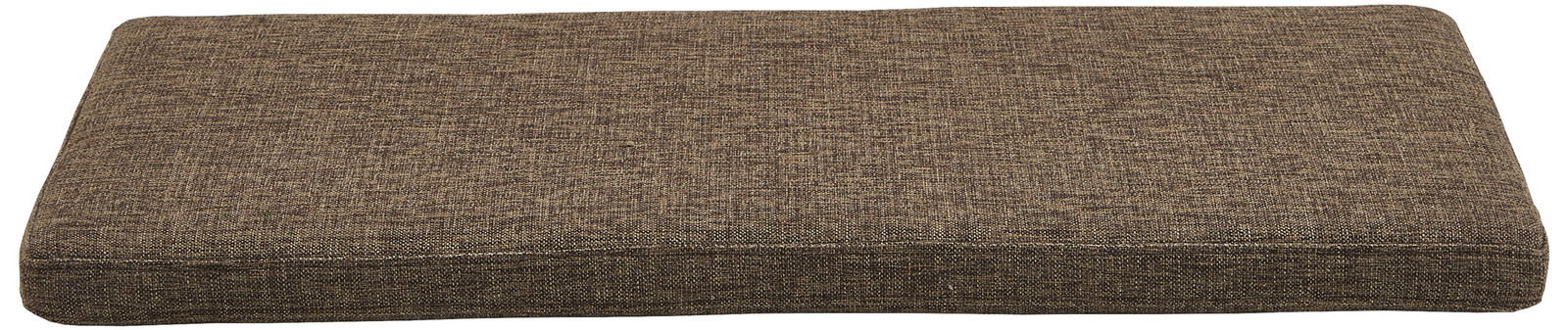 Braunes Sitzkissen in rechteckiger Form, seitliche Perspektive