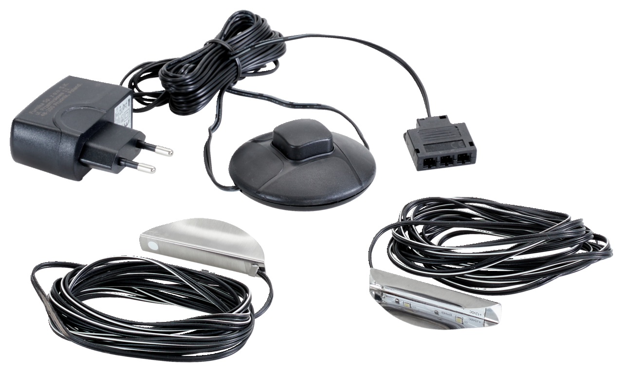 Z2 Glasbodenbeleuchtung 2 Punkt Glasbodenbeleuchtung 2 Punkt Set mit Netzteil, Schalter und Kabeln, Ansicht von oben