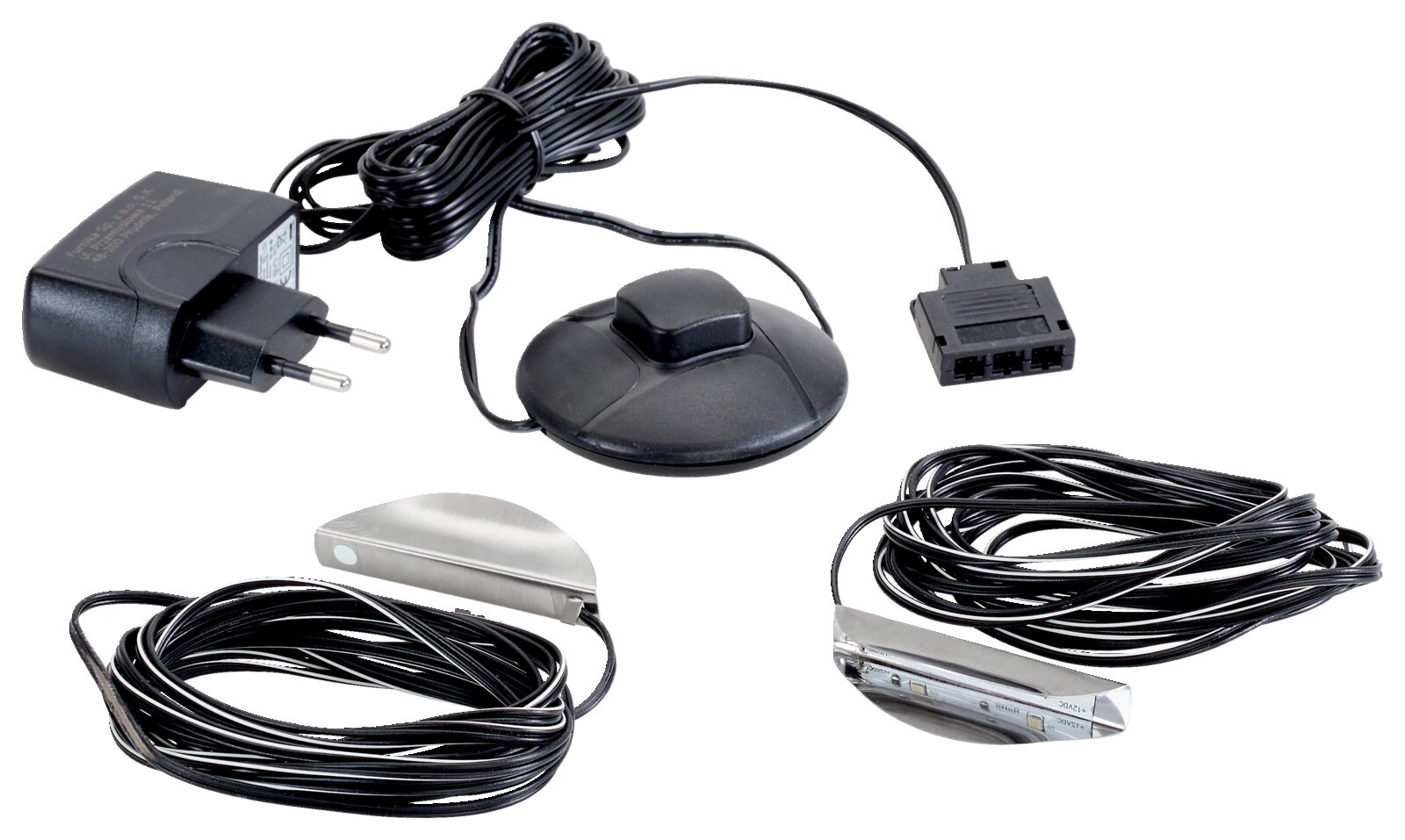 Z2 Glasbodenbeleuchtung 2 Punkt Glasbodenbeleuchtung 2 Punkt Set mit Netzteil, Schalter und Kabeln, Ansicht von oben
