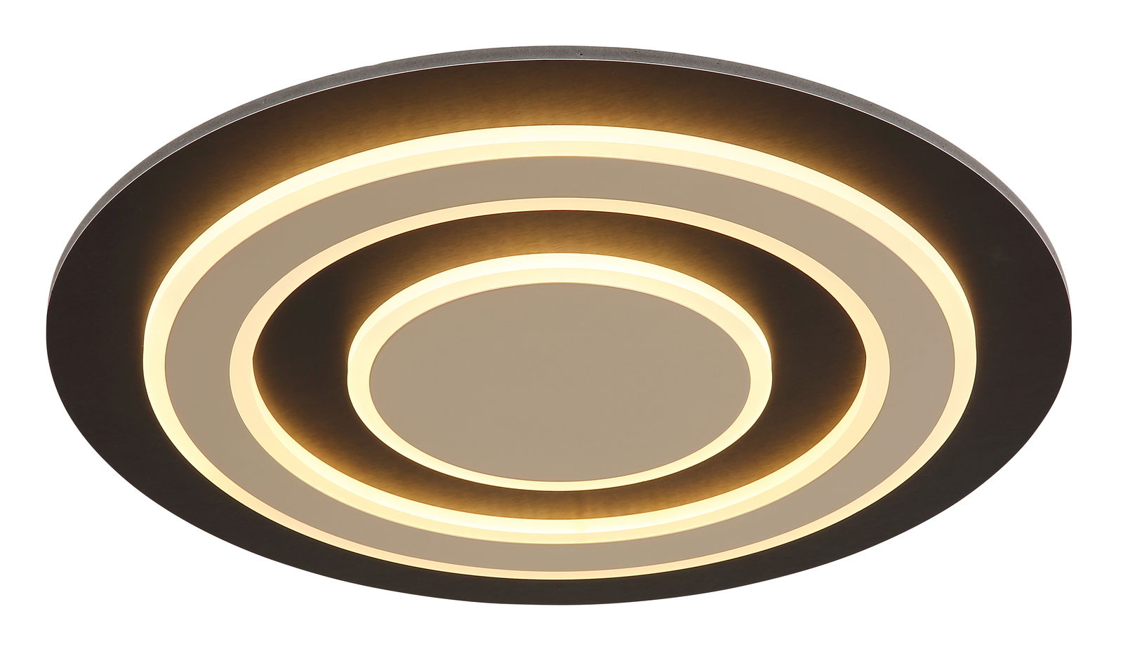 Globo Lighting Plafondlamp JAYDEN Moderne Deckenleuchte mit konzentrischen Kreisen, von unten betrachtet.