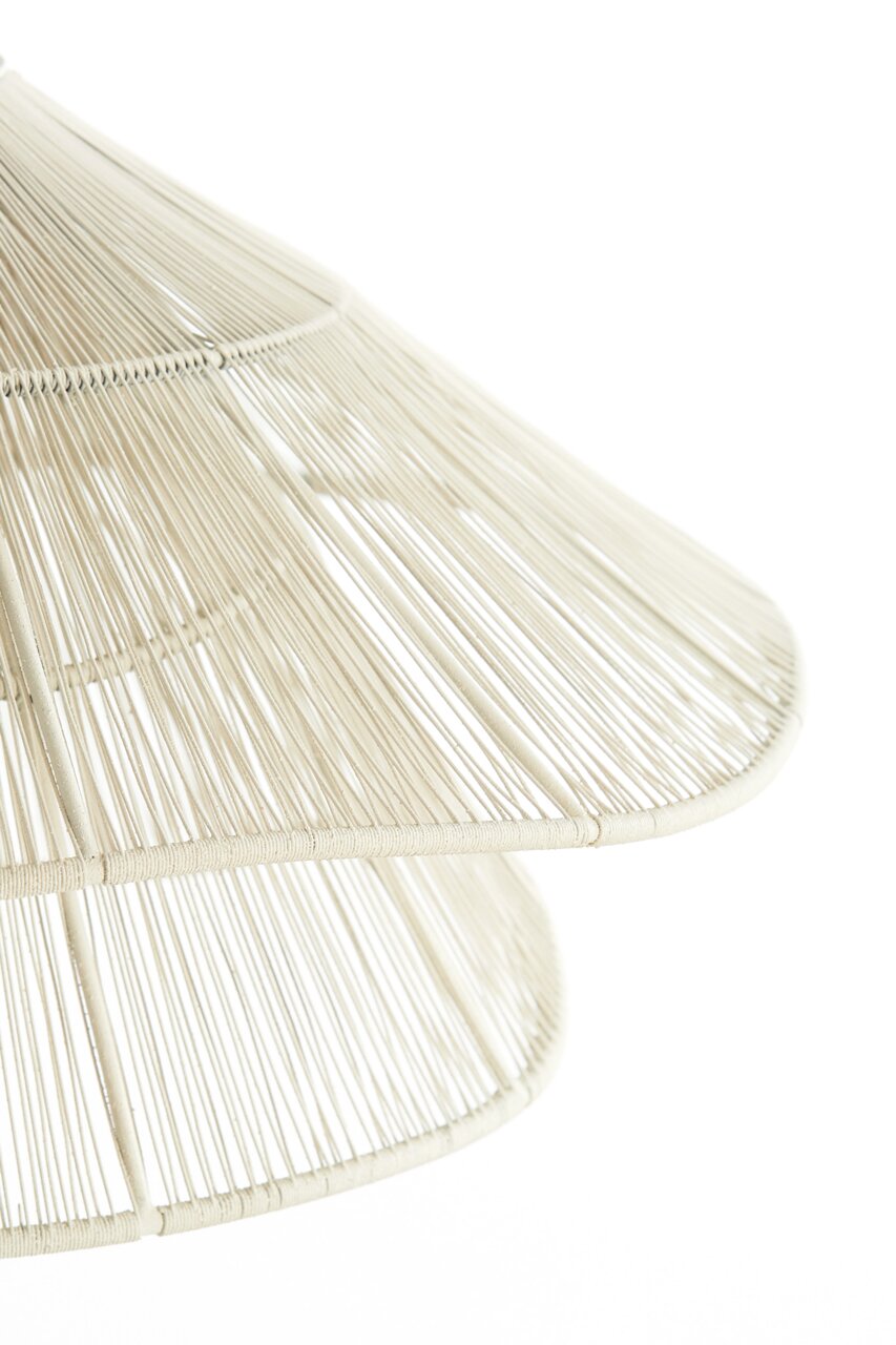Light&Living Hängeleuchte ALAMEDA Detailansicht einer Hängeleuchte mit einem eleganten, geflochtenen Design in hellem Beige.