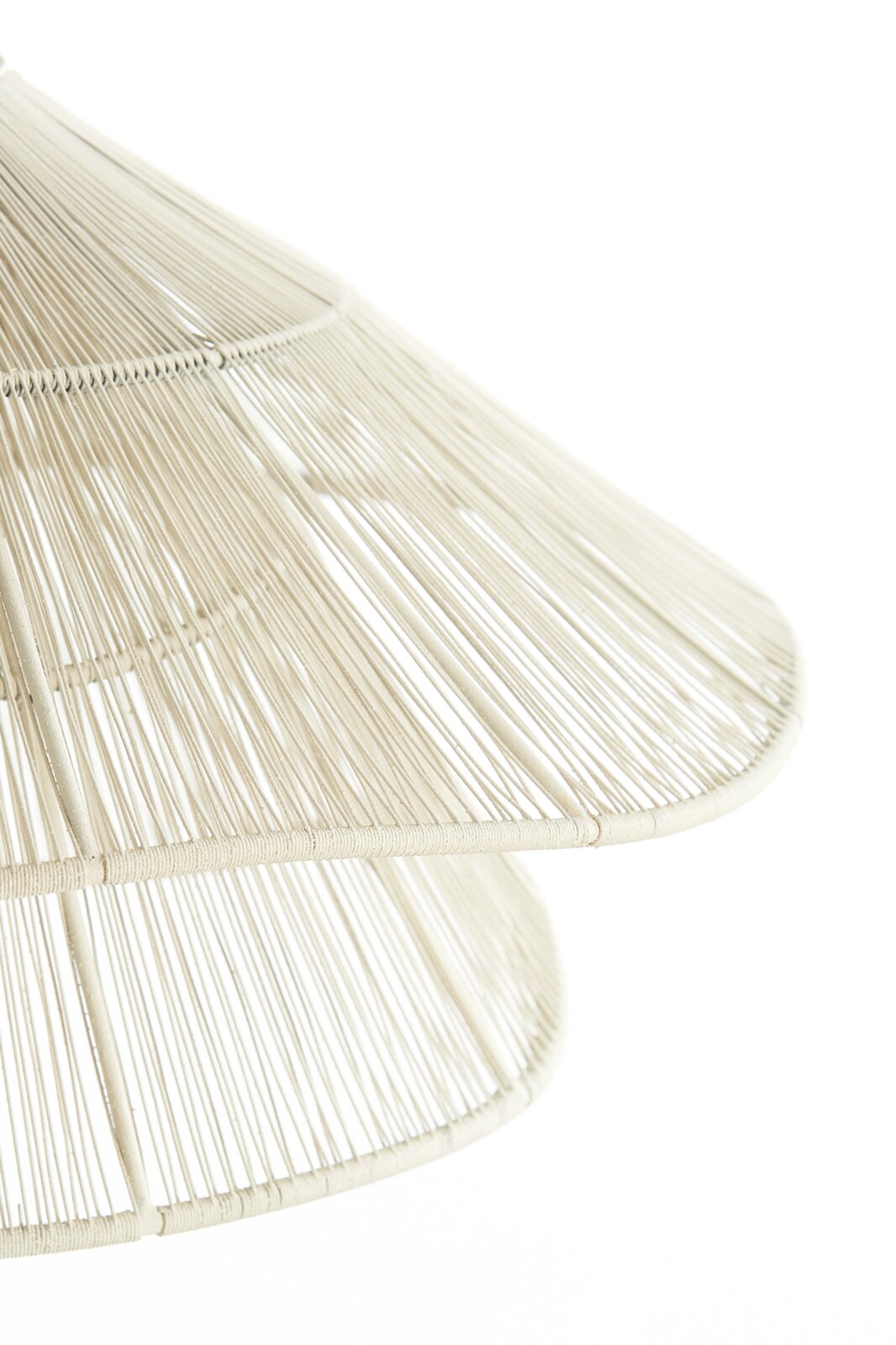 Light&Living Hanglamp ALAMEDA Detailfoto van een hanglamp met een elegant, gevlochten ontwerp in lichtbeige.