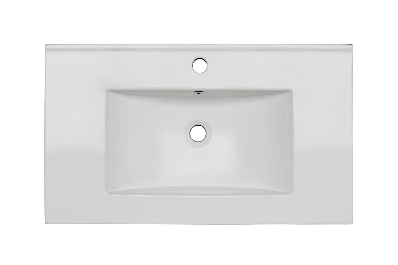 Keramikwaschtisch in rechteckiger Form, Draufsicht