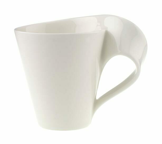 Villeroy & Boch Kaffeetasse NEW WAVE Weißer Becher mit Henkel, seitliche Perspektive