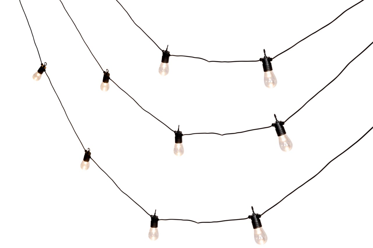 Ambia Garden Lichterkette Lichterkette mit mehreren Glühbirnen, perspektivisch von vorne fotografiert