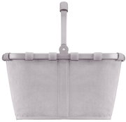 Grauer Einkaufskorb aus Stoff mit Aluminiumrahmen, Vorderansicht