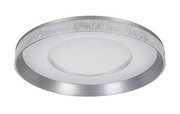 Runde LED-Deckenleuchte aus Metall und Glas, seitliche Perspektive