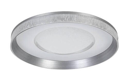 Ronde led-plafondlamp van metaal en glas, zijaanzicht