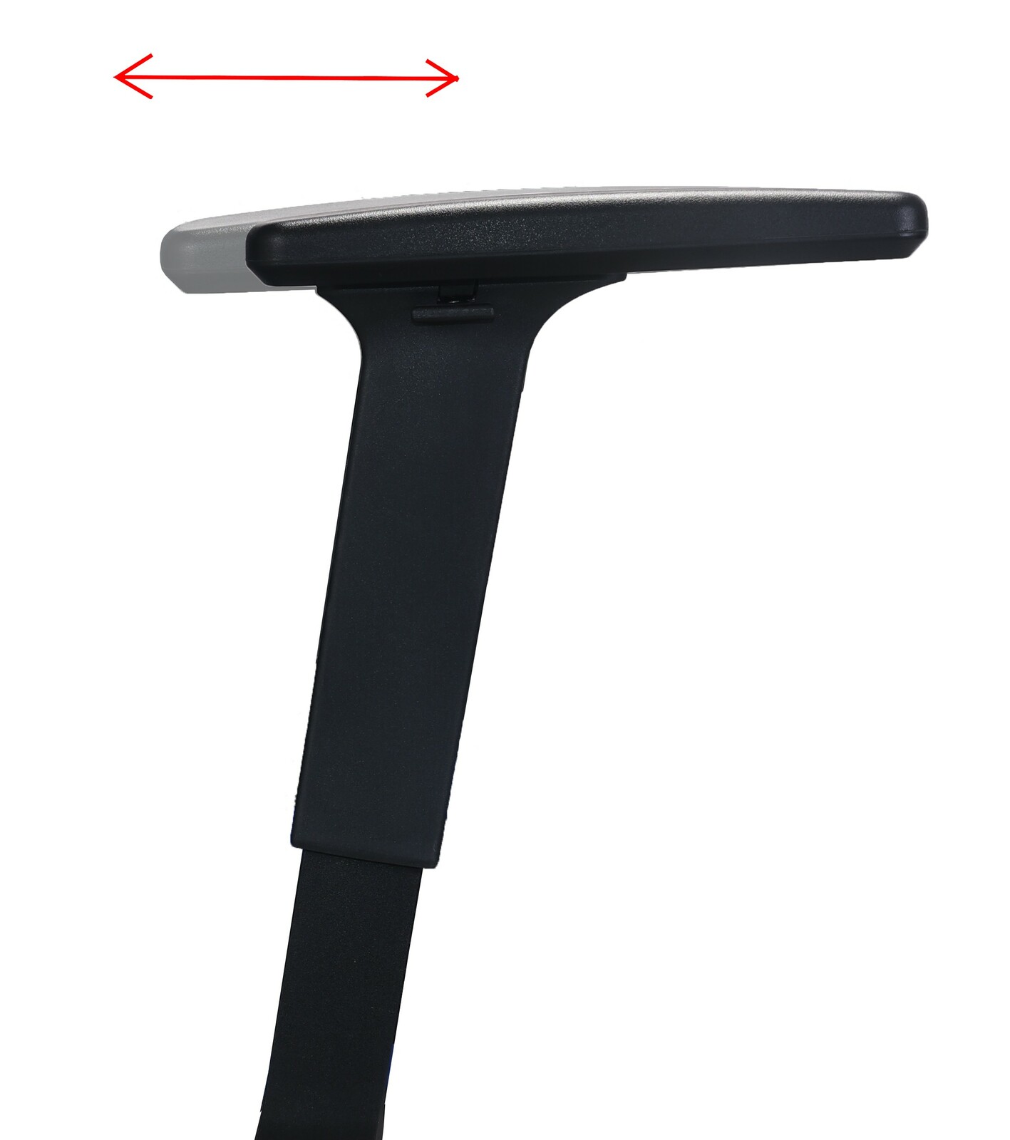 Seitliche Ansicht einer verstellbaren Armlehne eines Gaming-Stuhls.