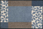 Fußmatte Florita grey mit floralem Muster in Blau- und Brauntönen, Draufsicht