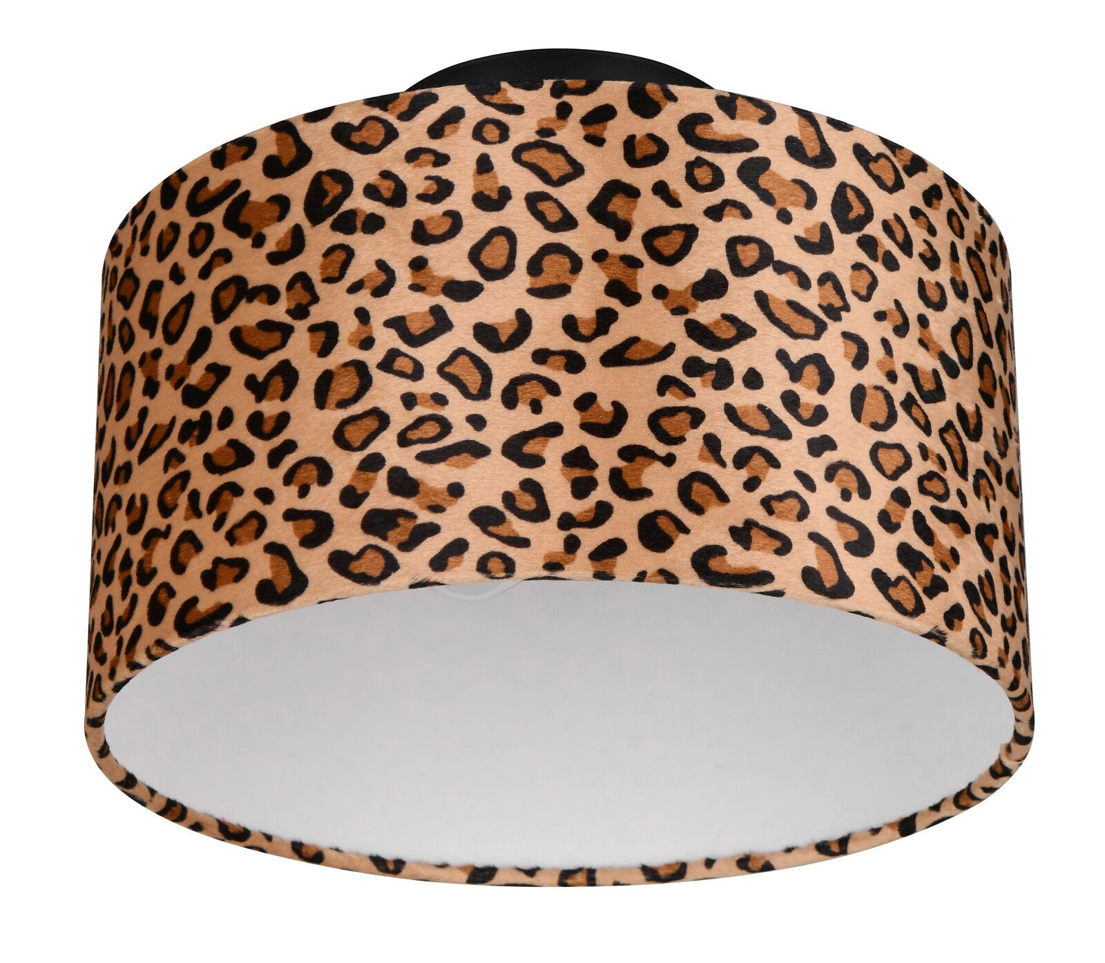 Deckenleuchte mit Leopardenmuster, seitliche Perspektive
