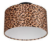 Deckenleuchte mit Leopardenmuster, seitliche Perspektive