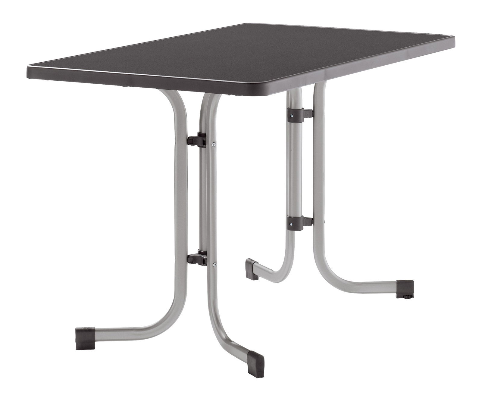 Klapptisch 70x115 cm in Graphit/Anthrazit, seitliche Perspektive