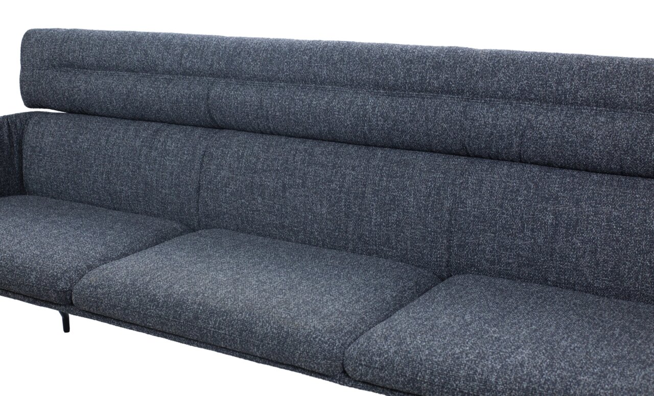 Dieter Knoll Sitzbank PABLO Graue Sitzbank mit hoher Rückenlehne, seitliche Perspektive