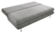 Graues Funktionssofa in ausgeklappter Position, seitliche Perspektive