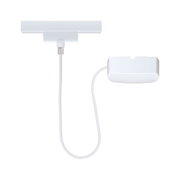 Weiße Stromeinspeisung Zigbee mit Kabel, seitliche Perspektive