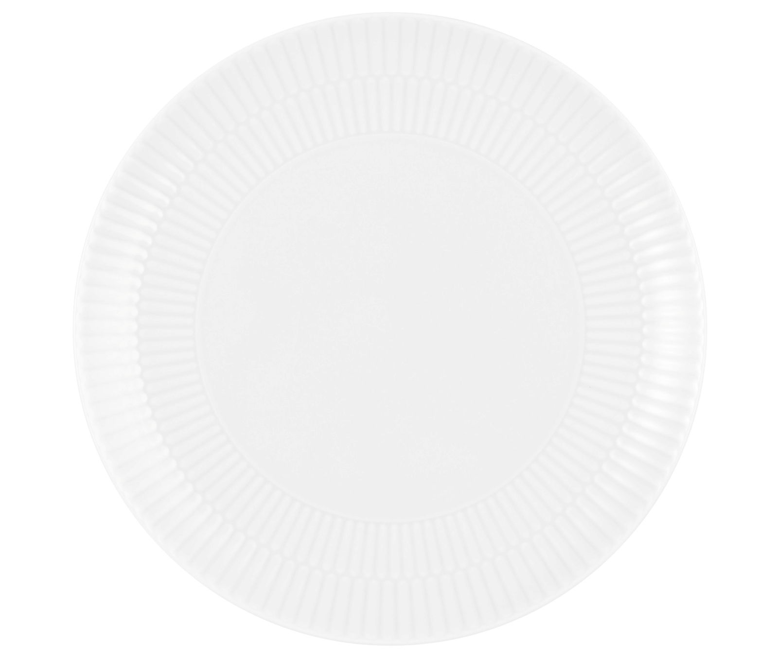 Seltmann Weiden Frühstücksteller AMINA Runder Frühstücksteller 22,5 cm von Seltmann Weiden, Modell AMINA, aus der Vogelperspektive fotografiert, mit feinem Rillenmuster am Rand.